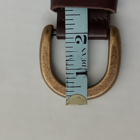 Gap Women's Braided Leather Belt Brown Size Medium Brass Buckle - Picture 8 of 16